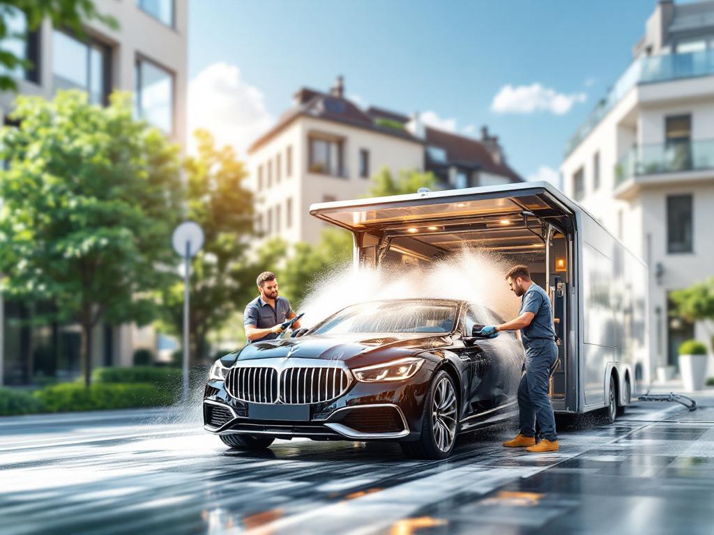 Voiture de luxe lavée par VeluxeWash